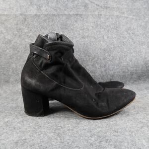 Franco Sarto Shoes Womens 8.5 Ankle Boots Block Heel Fashion Casual Black Zip